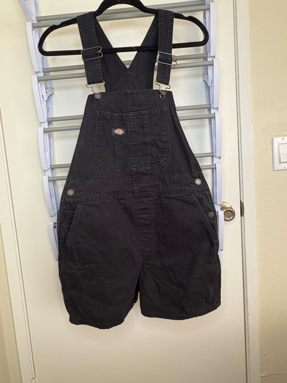 Dickies Black Shortalls with Front Bib Pocket